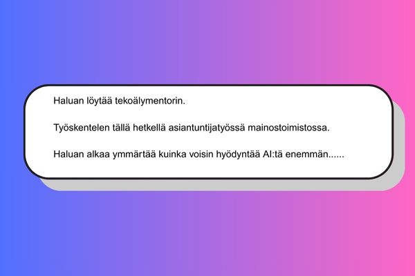 Jätä ilmoitus mentorointitarpeesta